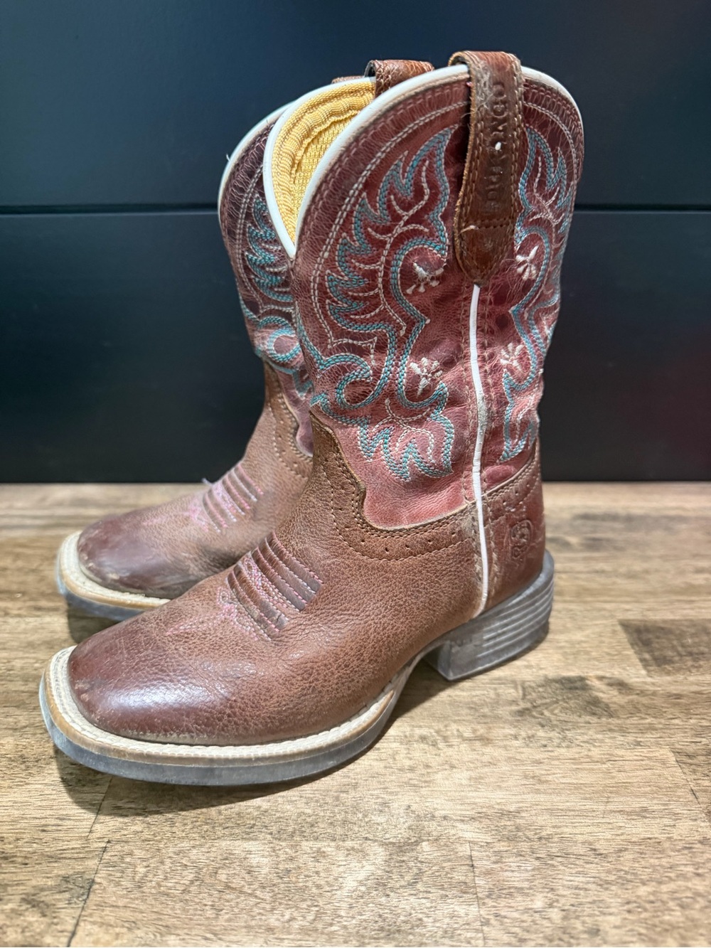 Durango Brown Leather Kids Western Boots
